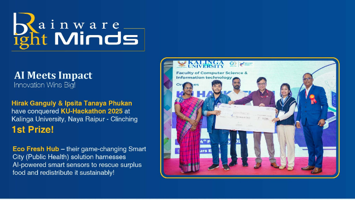 Brainware Brilliance at KU-Hackathon 2025- Hirak Ganguly & Ipsita Tanaya BTech CSEAI!
