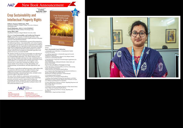 Coedited 'Crop Sustainability and Intellectual Property Rights' published by Taylor and Francis