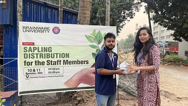 distributes plant saplings among its employees