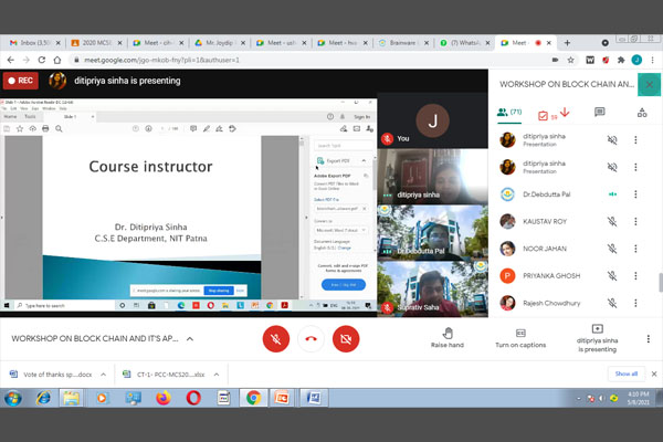 Workshop on 'Block chain and its Application'